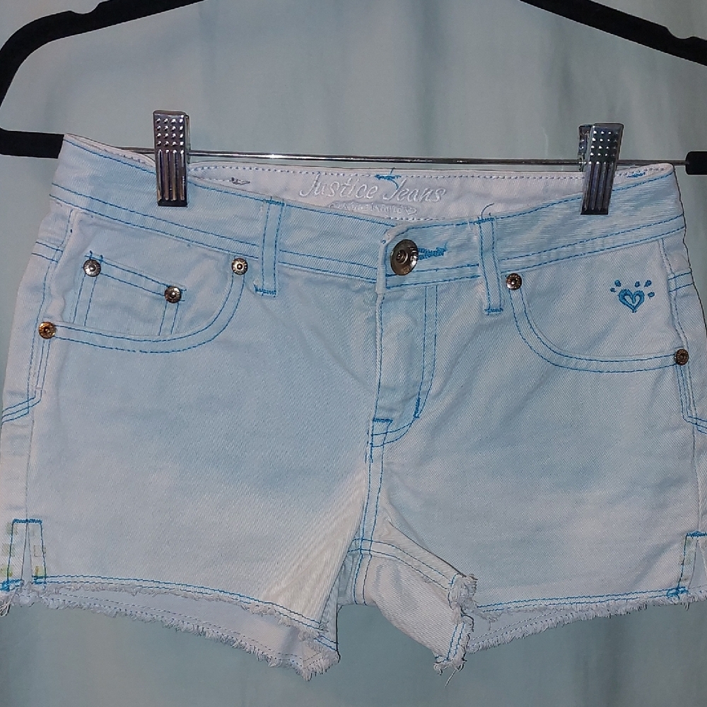 Light Blue Girl's Ombre Shorts Size 12